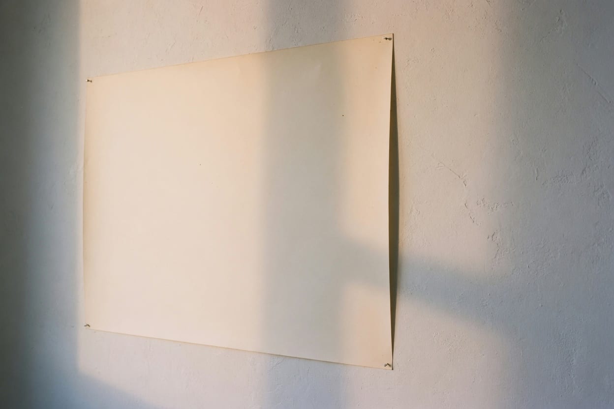 North light on a paper wall in the house. Not a work for sale.
